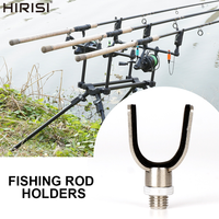Hirisi 2/3/4Pcs Carp Fishing Stainless Steel Rod Pod Rest Head U-Shaped Rod Holder for Bank Stick Buzz Bar Terminal Tackle AC142