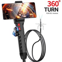 Articulating Borescope Endoscope Camera with 3.9 MM Two- Way Articulated Snake Camera with Light Support IOS Android