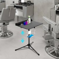 Tattoo Artist Workbench Stand 61-107cm Height Adjustable Iron Tripod Table with Storage Shelf for Tattoo Studio Home Practice