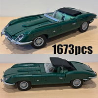 1673 elementy Klasyczny, konwertowalny samochód sportowy, vintage brytyjski roadster, model do eksponowania, klocki konstrukcyjne, prezent na Boże Narodzenie dla dorosłych i chłopców