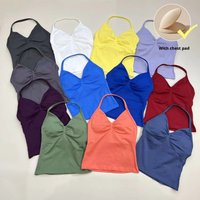 Women Seamless Sports Vest Sexy Yoga Tank Top Fitness Top for Gym Cross Straps Camisole Bra Running Women Bra Yoga Clothing