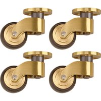 360 Degree Furniture Mobility Casters Whisper Quiet 360 Degree Rotation 26mm Wheel Diameter Brass Casters For Small Furniture