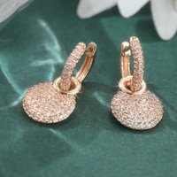 Elegant Shiny Imitation Mosan Pendant Earrings For Women Fashion Sparkling Earrings Bride Engagement Wedding Jewelry