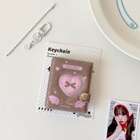 INS 2-inch Card Storage Photocard Holder Wings Patterns With Keychain Photo Album Kpop Idol Card Binder