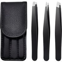Stainless Steel Eyebrow Tweezers Set, Precision Slant Tip for Facial Hair & Splinter Removal, Grooming Kit for Men Women