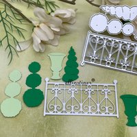 New Fence flowerpot decoration DIY Craft Metal Cutting Die Scrapbook Embossed Paper Card Album Craft Template Stencil Dies