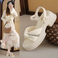 2026Summer Elegant and Sexy Round Toe Open Toed Thick Soled Sandals Fashionable Best Selling New Comfortable Beach Women's Shoes