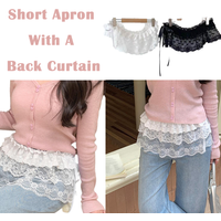 New Korean Style Heavy-duty Lace-up Short Apron With Ear Flaps, Breathable Lightweight For Spring Summer Fashion Accessory