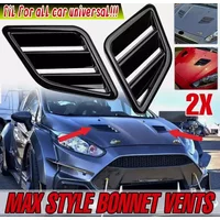 Glossy Black Pair Universal Bonnet Air Vents Engine Hood For Focus Fiesta RS ST For Vauxhall Max Style Car Front Vent