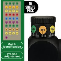 New 5/10 Sheets Rifle Scope Turret Stickers, Rifle Scope Turret Tags For Long Range Hunting, Fit Most Scope Caps