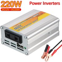 220W Power Inverter Car Mounted Power Inverter USB Voltage Transformer Portable DC 12V To AC 220V Conversion USB Battery Clip