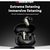 Monster MQT52 Wireless Bluetooth 5.4 Earphones Long Battery Life Gaming Headphones Dual Mode HIFI Stereo Sound Headset With Mic