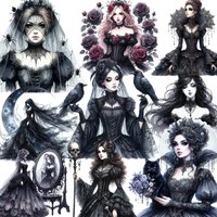 20Pcs/Pack Gothic Girl Sticker DIY Craft Scrapbooking Album Junk Journal Decorative Stickers