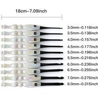 3.0mm-8.0mm Crochet Hook Weaving Tool Acrylic White European style Large Handle Crochet Hooks