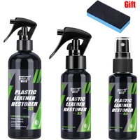 Car Plastic Restorer Polish Leather Cleaner Spray Back To Black Gloss 50ml/100ml/300ml Interior Plastic Renovator Car Accessorie