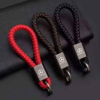 Car Keychain Woven Leather Rope Anti-lost Key Holder For Mercedes Benz W203 W204 W205 W206 W212 CLK GLA B C E S Class Accessorie