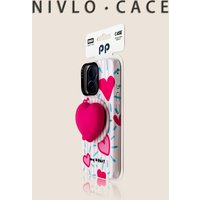 For iPhone 17 Pro Case Pink Vertical Stripes Love Heart Magnetic Stand New Hard Case Shockproof Cover with iPhone 16 15 14 13 12