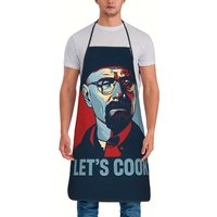 Vintage "Let'S Cook" Movie Character Print Apron -Glossy Finish, Adjustable Neck Strap for Chefs, Waiters & BBQ Enthusiasts