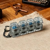 4 Keys LED Keyboard Keychain Fidget Toys Clicker Sensory Toy for Stress Relief Keyboard Keychain Fidget Gadget for Adults Kids