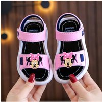 Disney Mickey Mouse Boys Girls Sandals 2025 New Cartoon Summer Soft Sole Non-slip Baby Shoes Minnie Mouse Children's Shoes