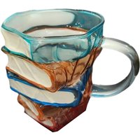 Novelty 3D Painted Books Coffee Mug Creative Drinking Cup Collection Gifts for Literature Lovers
