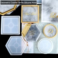 Tray Silicone Mold DIY Crystal Square Round Hexagon Coaster Silicone Mold Plate Storage Holder Epoxy Resin Mold Home Decoration