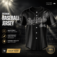 Hot Sale 2026 New Rabbitohs NRL Black Striped Baseball Jersey Unisex Button Down Breathable Polyester Rugby League Casual Shirt