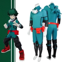 Anime My Hero Academy Midoriya Izuku Deku Battle Cosplay Kostum Halloween Costume Party Carnival Unisex Set