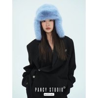 AliExpress NONE Fluffy Imitation Mink Fur Bomber Hats Men's Autumn and Winter Korean Version Plush Pilot Hat Female Ins Blogger Cycling Cold Hat