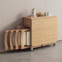 Solid wood folding dining table suitable for small apartments, rectangular, Song Dynasty design style, restaurant furniture