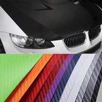 150cm 3D Carbon Fiber Car Wrap Vinyl Covering Film Sticker Decal Sheet Air Bubble Release 5Ft 60" Black White Red Gold Silver