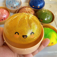 Trendy Desktop Ornament Steamed Bun Squishy Toy Realistic Simulation Glitter Style Slow Rebound For Personal Space Decoration