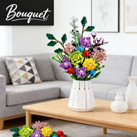 KAVOWORLD 967PCS Romantic Flower Bouquet Building Blocks Multiple Flower Education Toys Table Decoration Ornament Holiday Gifts