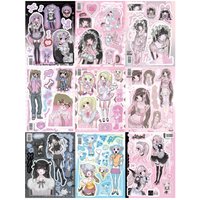 1/9 New Domi Stickers Paper Wraps Characters Spicy Girls Mobile Phones DIY Decorative Materials Instagram Style Handheld Account