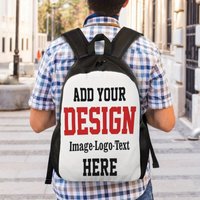 Personalized Photo & Logo Backpack - Large Capacity, Lightweight, Adjustable Straps for Work, School, Travel | Durable Polyester