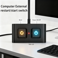 Internet Cafe Computer Desktop Aluminum Shell Switch Button Desktop Host External Power on Button External Extend Start Switch