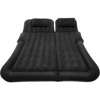 Universal Foldable Inflatable Bed Portable Inflatable Mattress Set Car Back Seat Sleeping Flocking Air Bed Cushion w/Pump+Pillow