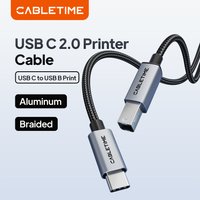CABLETIME USB C to USB Printer Cable Type B 2.0 for New MacBook Pro HP Canon Brother Epson Dell Samsung High Speed Printer Cord