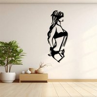 Minimalist Black Metal Wall Art Female Silhouette Modern Home Decor Gift Rustproof