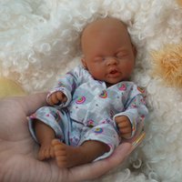 7" Micro Preemie Full Body Silicone Black African American Bady "Owen" Lifelike Mini Reborn Doll Surprice Children Anti-Stress