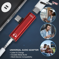 Android 2-in-1 T-Shaped Adapter 3.5mm Jack for Huawei LeEco - Live Streaming Converter with Charging And Music Listening Feature