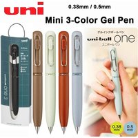Uni uniball one Mini 3-Color Gel Pens 0.38/0.5mm Pocket-Sized Twist Retractable Multi-Function Pen Deep Pigmented Ink Stationery