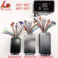 AliExpress NONE 36V 48V 60V 64V 350W/500W/1000W/1500W 25A Brushless Motor sine wave Controller with LCD Speed Display for E-bike e-motorcycle