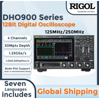 RIGOL DHO914/DHO924-S Oscilloscope: 4CH, 125/250MHz, 25Mpts,Automotive Electronics Protocol Decoder & Bode plot(DHO914S/DHO924S)
