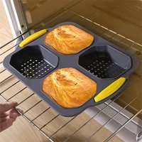 Baking Mould Restaurant Hamburger Bun Silicone Mold Foldable Reusable Bread Pan Heat Resistance DIY Kitchen Tool Accessories