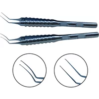 Curved Angle Capsulorhexis Forceps Eye Tweezers Ophthalmic Eye Instrument Titanium Alloy