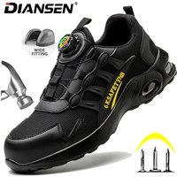Steel Toe Shoes for Men Indestructible Work Shoes Lightweight Non Slip Safety Shoes Air Shock Sneakers Construction Work Shoes