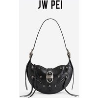 JW PEI Bull Horn Bag TESSA Large Capacity Motorcycle Shoulder Crossbody Bag Female Underarm Bag Artificial Oil Wax Leather 5S34