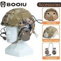 BOOIU Tactical FAST PJ Helmet Set With Helmet Cover Headphones PJ Airsoft CS Game Hunting Outdoor Safety Protective Equipment