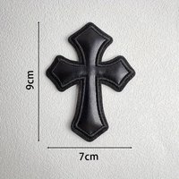 2Pcs 3D Filling Black Cross Gothic Vintage Artistic Retro Luxury Handmade Patches for Clothing DIY Jeans Hats Hot Design Sewing